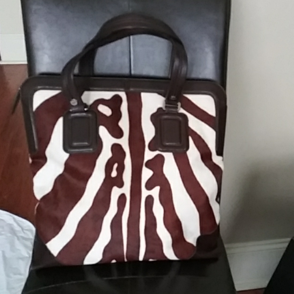 Roger Vivier zebra print calf hair large Bonnie pu